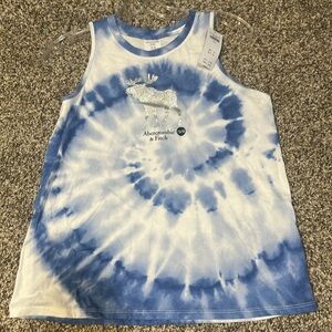 Abercrombie & Fitch Kids White and Blue Swirl Tank Top